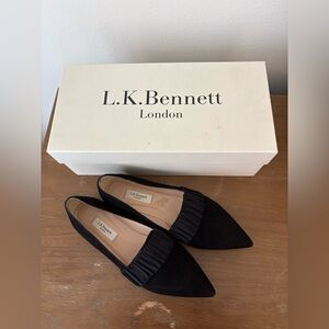 LK Bennett Black Women's Suede Loafers